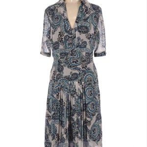 Lovely Modern Paisley PrintDress w/Chiffon Overlay